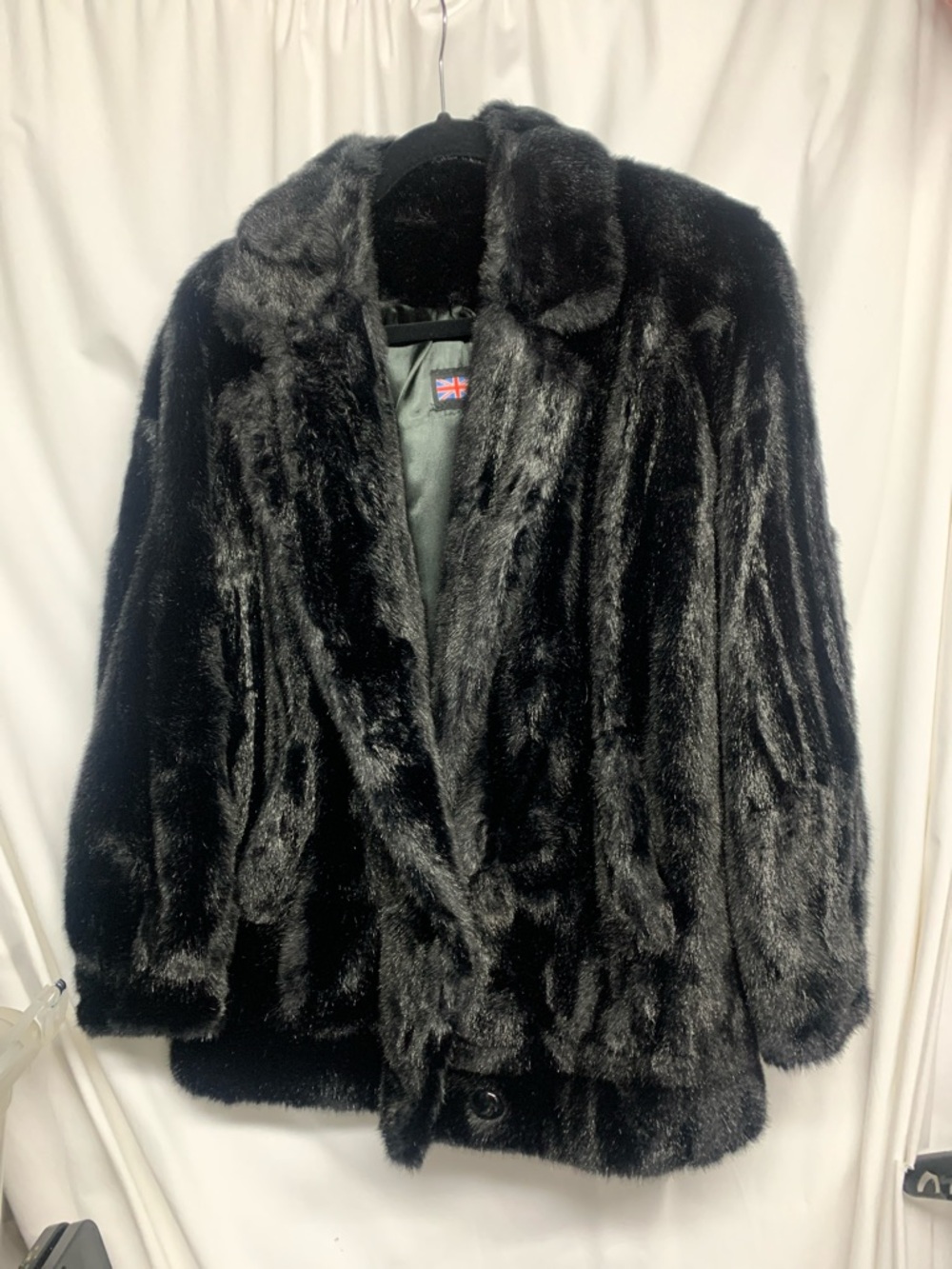 Vintage Lilli Ann Black Faux Fur Women's Coat - Luxurious Winter Jacket.